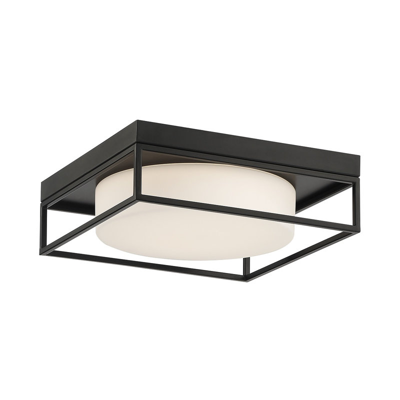 Plafonnier à DEL Rover, Noir, noir, noir, noir, H 4 po x l 12 po x P 12 po