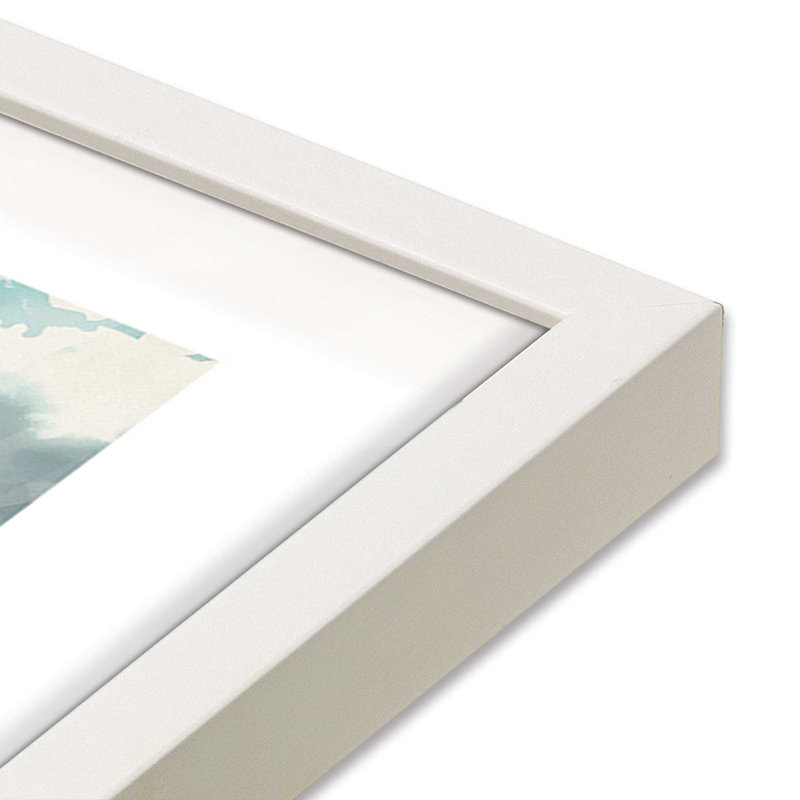 Surfers in Sky Reflection Framed Print, Opaque White, 12" H x 15" W