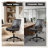 Faux Leather Armless Swivel Task Chair with Tilting Rock and Adjustable Seat Height, Black Brown-27295842