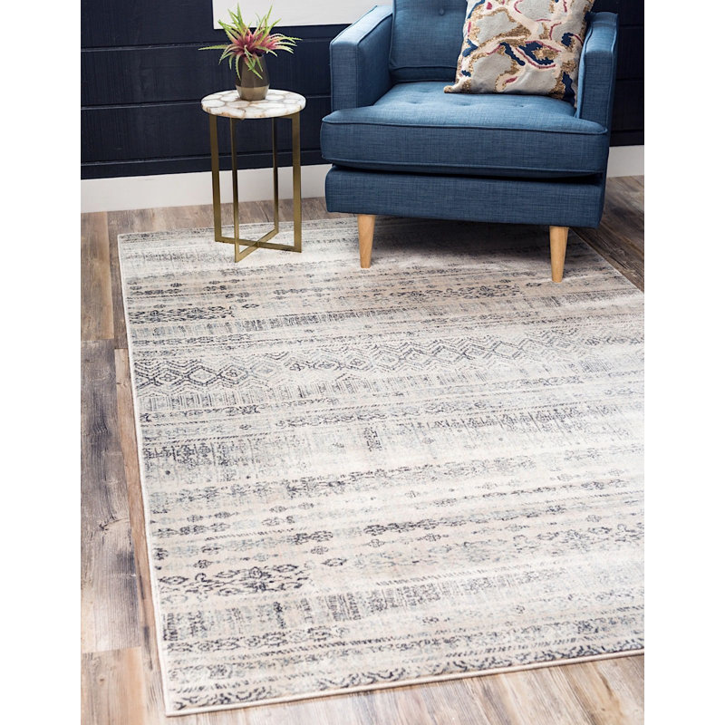Tapis brun clair à motif géométrique Ballentine, Rectangle 5 pi x 8 pi