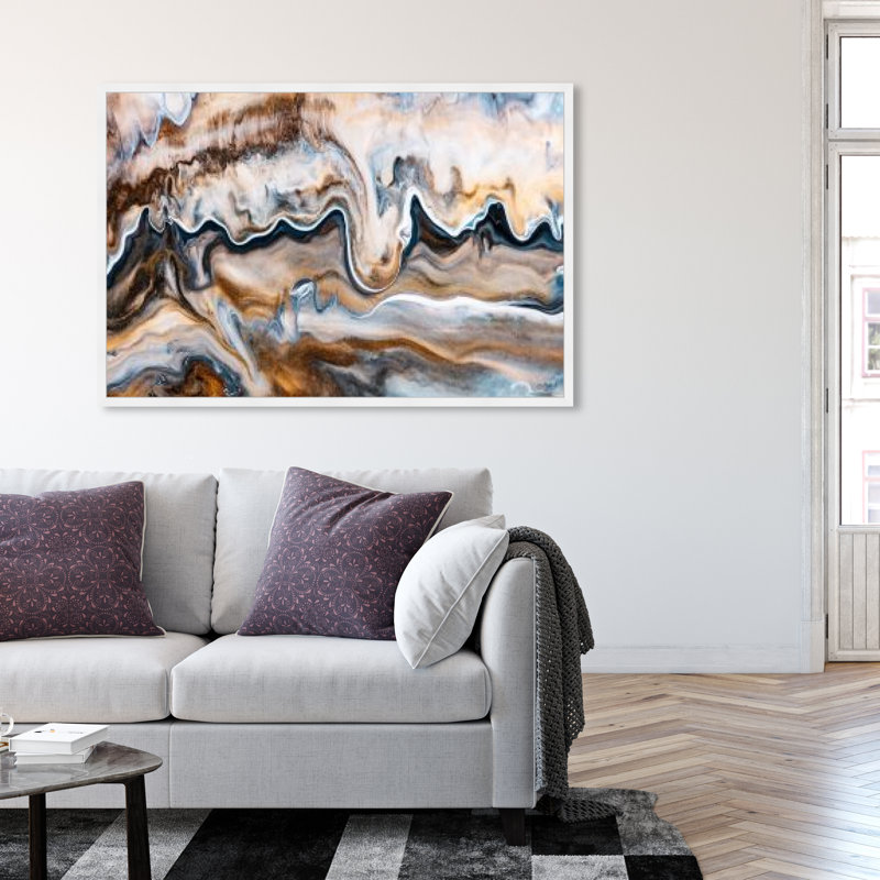 " Copper And Blues " by Oliver Gal Painting Print, White, 38" H x 56" W x 0.5" D