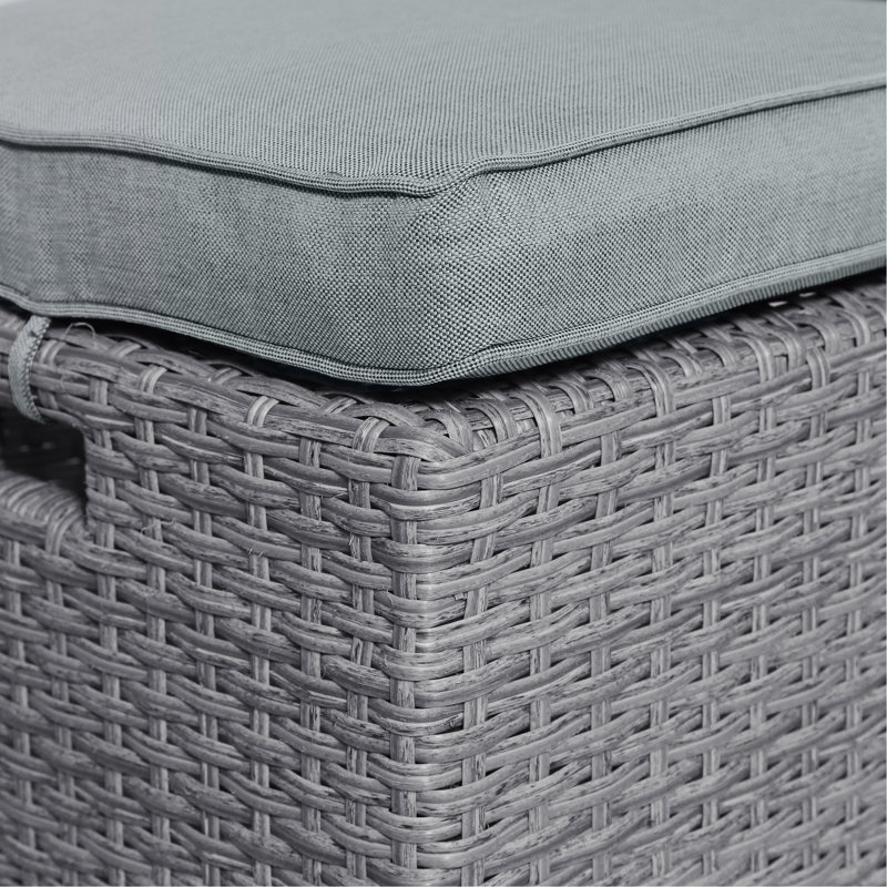 Ensemble de 6 chaises d'extérieur en osier de rotin pour patio, chaise, tabourets et table, Gris