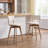 Della 26" Mid-Century Modern Linen Upholstered Swivel Counter Stools with Curved  Seat and Back-625485971
