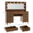 Fluted Makeup Vanity Desk With Large 39.3" Mirror And Lights-1398954659