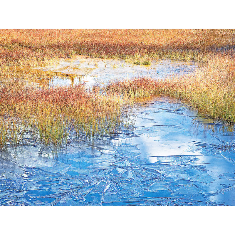 Ice On Autumn Pond Print by Bruce Heinemann, 24" H x 32" W, Wrapped Canvas