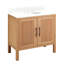 36" Ayanna Single Bathroom Vanity Set with Oval Undermount Sink-77157906-77157905