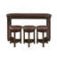 Ensemble de table de bar 4 pièces avec 3 tabourets de bar rembourrés en polyuréthane, table de petit-déjeuner avec 3 tabourets rembourrés, ensemble de table de salle à manger à hauteur de comptoir en bois massif pour le salon, la salle à manger.  Espresso-487672512