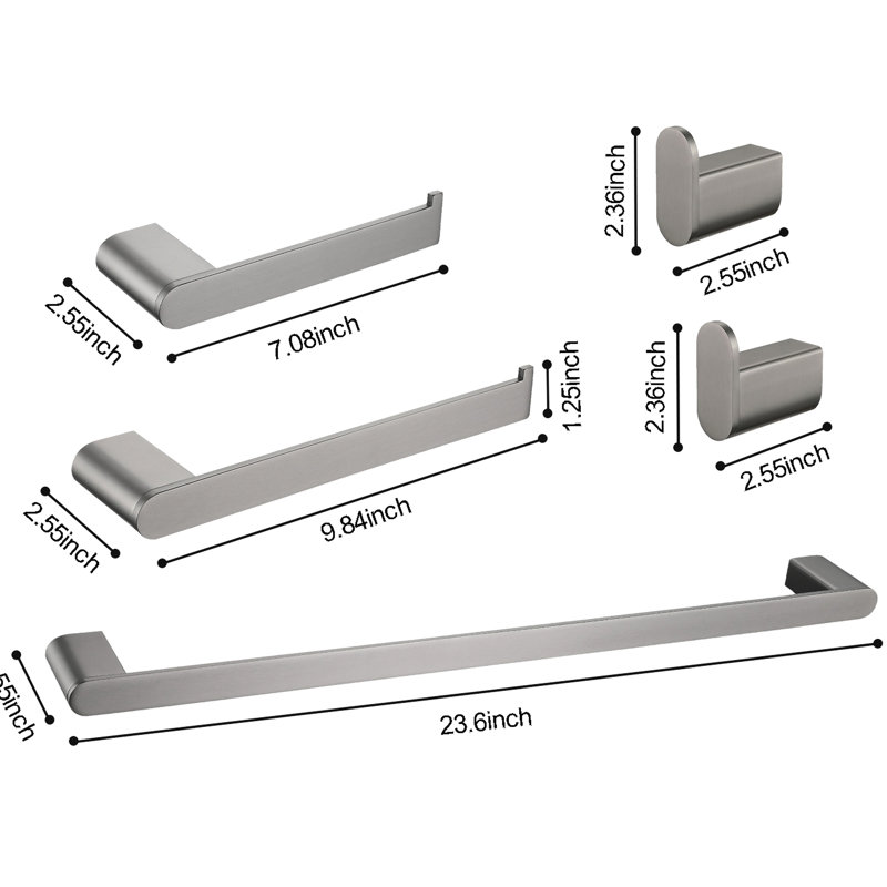 5 Bathroom Hardware Compilation Bundle, 304 Quality, Scratch- Design, Modern Feature, Easy Installation For Different Spaces Group Kit, High Metal, Resists Tarnishing, Simple All Areas
