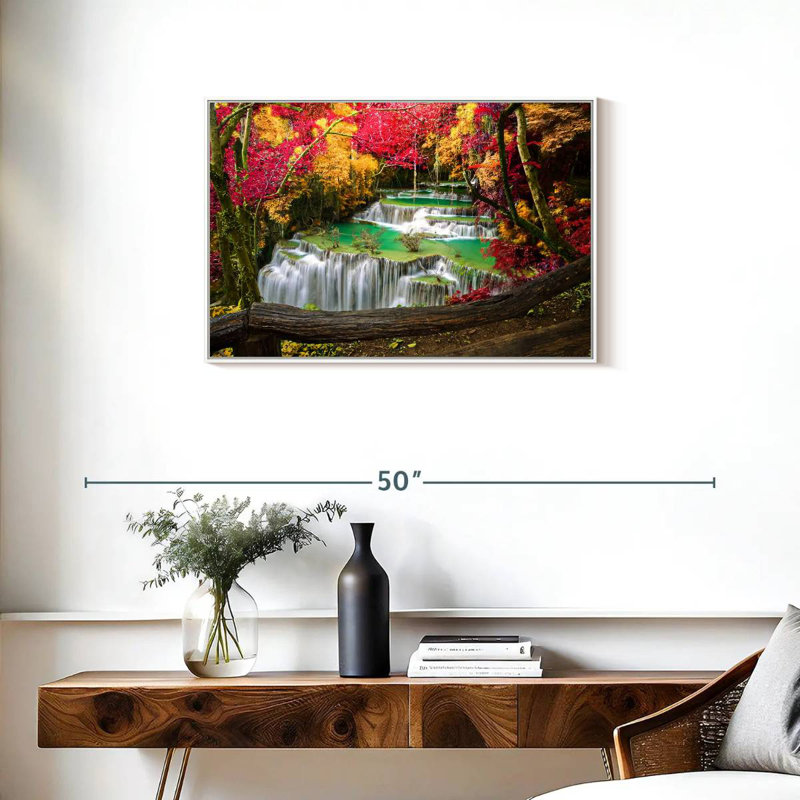 Cascade Huai Mae Khamin, Cadre flottant blanc, 31 po x 21 po