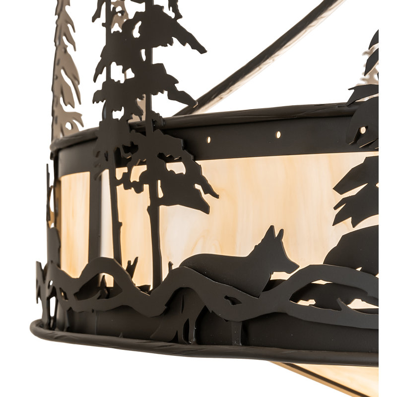 45" Wide Wildlife At Dusk Inverted Pendant