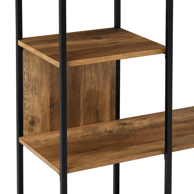 Monessen 177.8cm H Iron Etagere Bookcase, Reclaimed Barnwood
