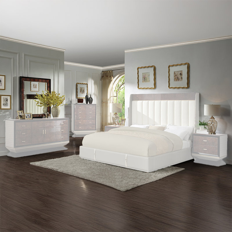 Commode combinée 6 tiroirs avec miroir Posey