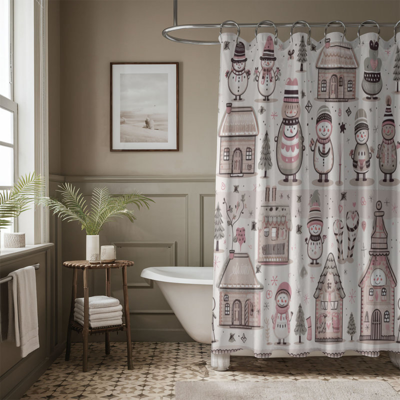 Rideau de douche Wintry Snow Concept - Premium, H 74 po x l 71 po