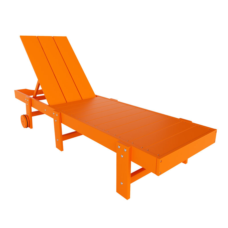 Méridienne inclinable en polyéthylène pour l'extérieur longue de 77,6 po Conradza, Orange