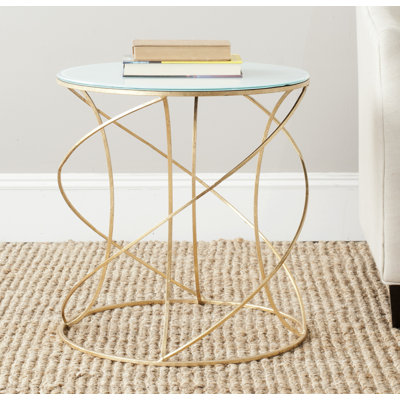 Jeffrey Glass Top Pedestal End Table