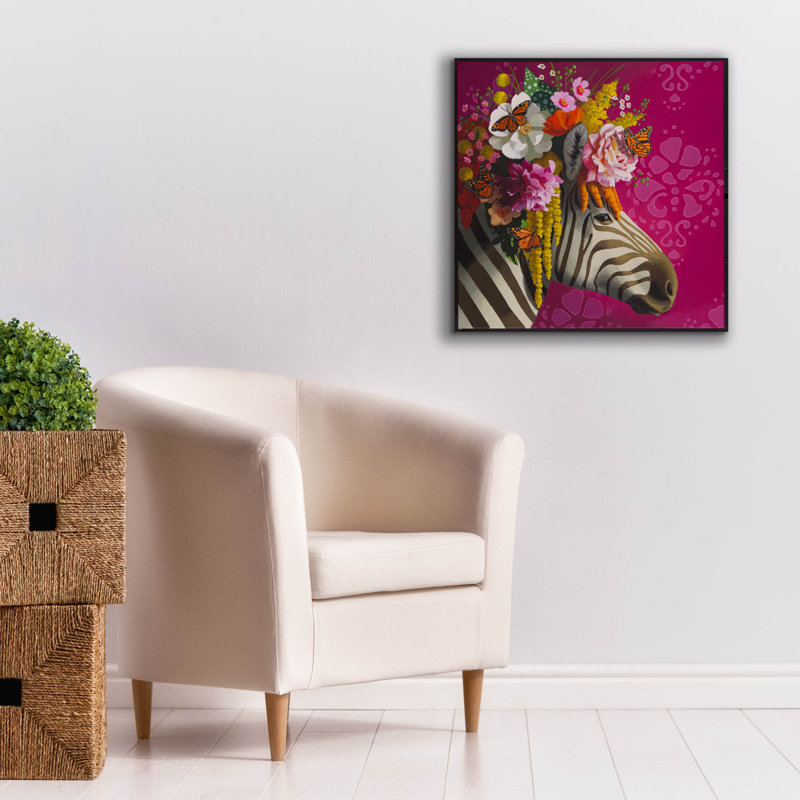 "Epic Graffiti" Monarch Zebra "par Heather Gauthier, art mural sur toile, 26 po x 26 po