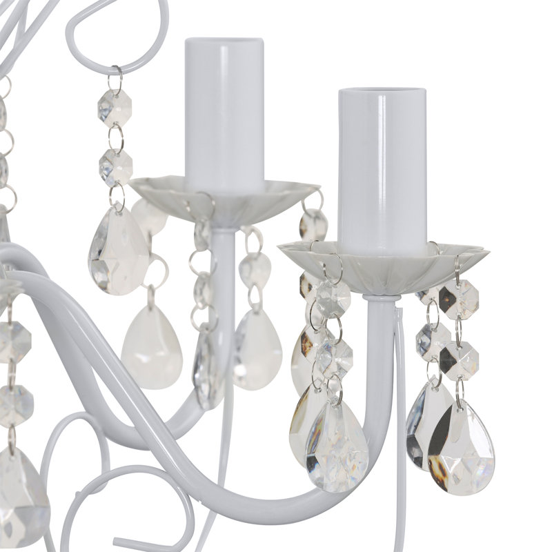 Valarie 5 - Light Crystal Chandelier, White