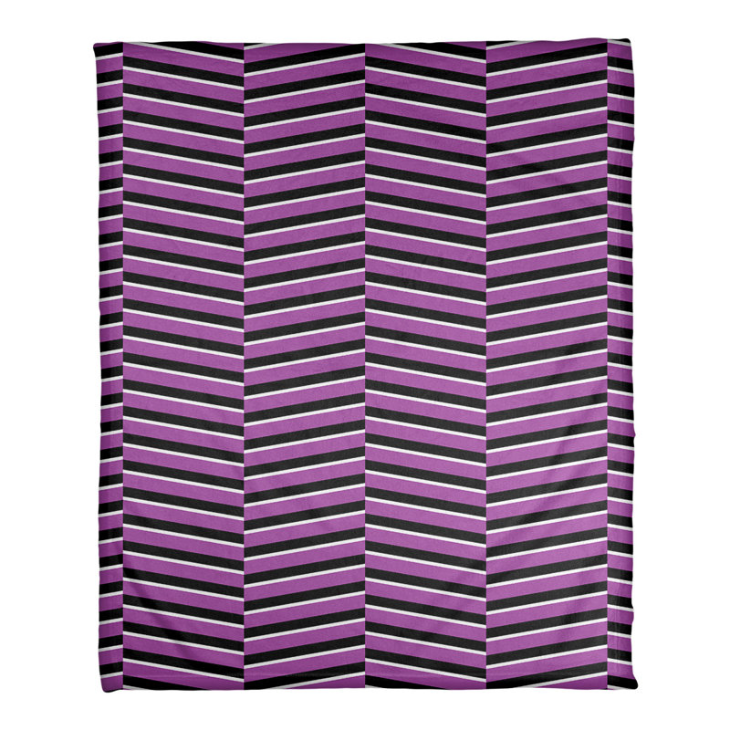 Couverture polaire rayures fracture, l 60 po x L 80 po, Violet