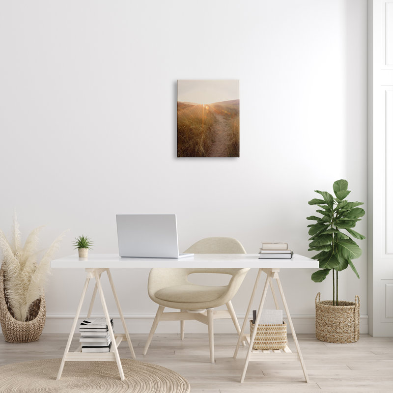 «Sunrays Through Sun Bleached Sand Dunes Tall Grass» par Ian Winistanley - photographie, H 20 po x l 16 po, Toile tendue