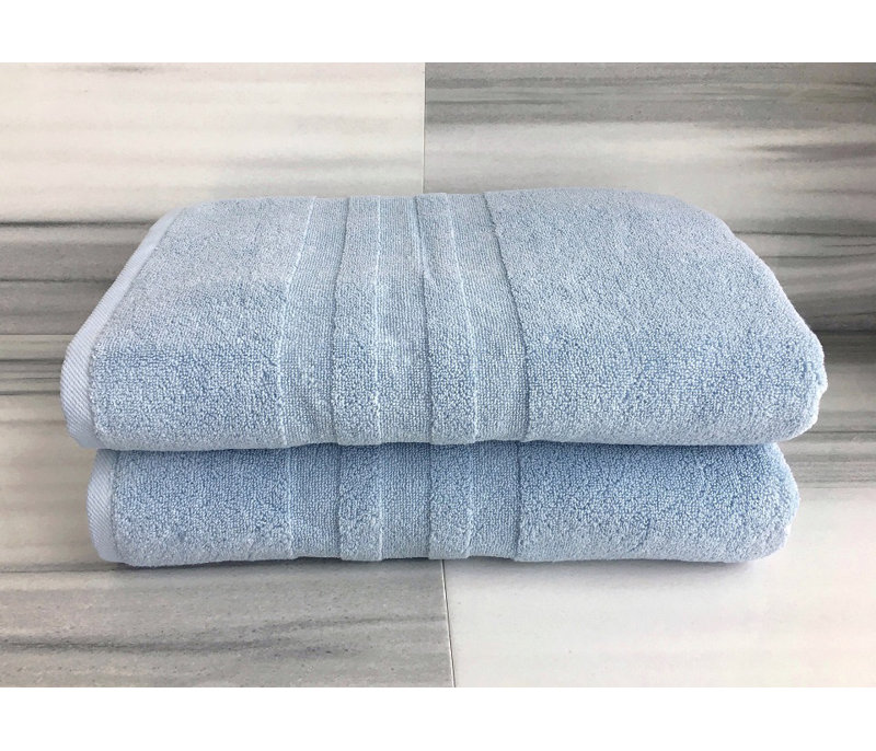 Ensemble de draps de bain en coton turc 2 pièces Glass, Bleu