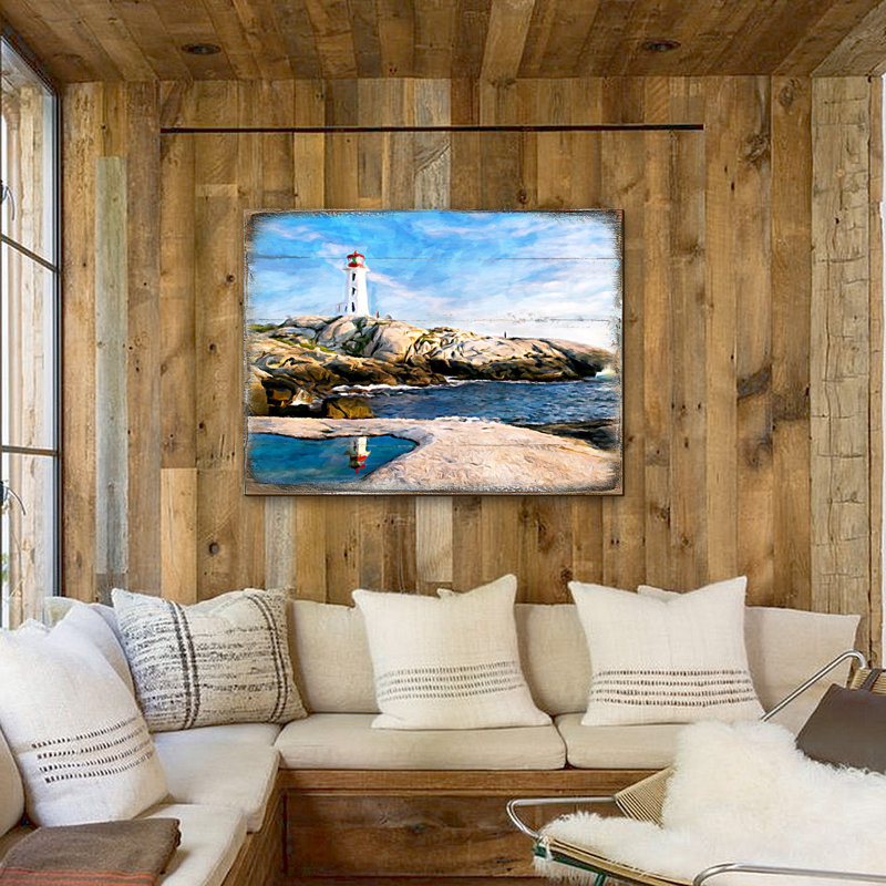 Bloc de bois de la baie de phare Aditya, H 5,5 po x l 7 po x P 1 po