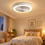 Modern Ceiling Fan with LED RGB Light, Flush Mount Fandelier with Remote App Voice Control-63856173