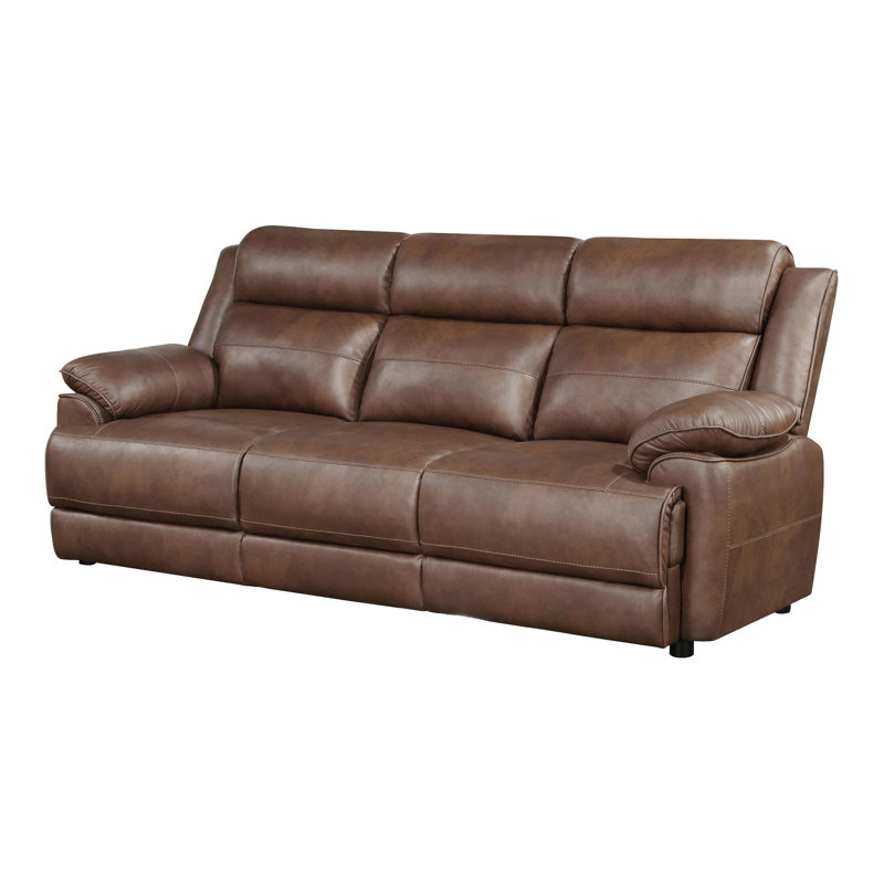 Upholstered Padded Arm Sofa Dark Brown
