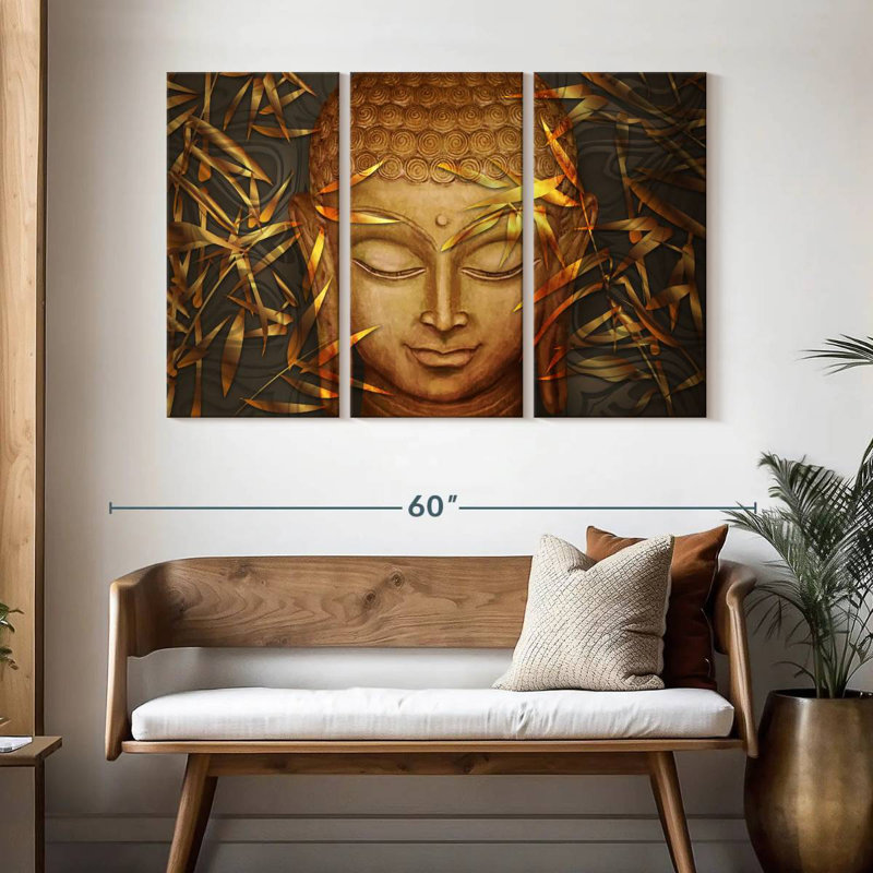 Leisha Peaceful Buddha Head, 32" H x 50" W