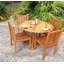 Chaise de salle à manger de patio en teck Catriona