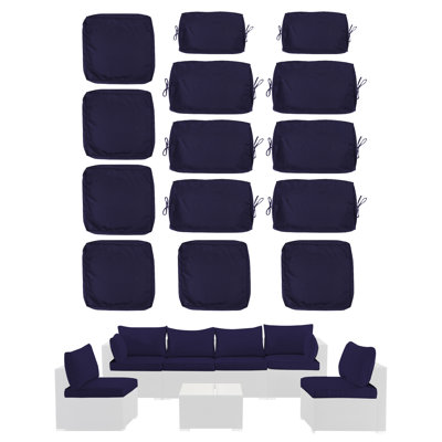 14 Pcs Set Outdoor Cushion Cover Set For Patio Furniture Cushion, Covers Only