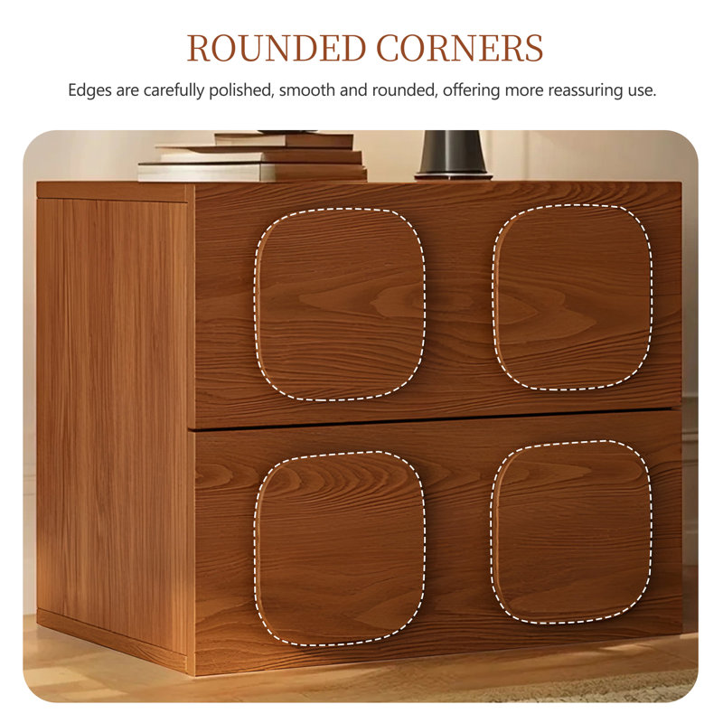 Console média 19,69 po, bois massif brun avec évent, table d'appoint, tables de chevet, 1 pièce