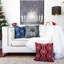 Coussin décoratif en velours avec couronne de flocons de neige brodés, 20 x 20 avec ensemble de 2 insertions-124862057