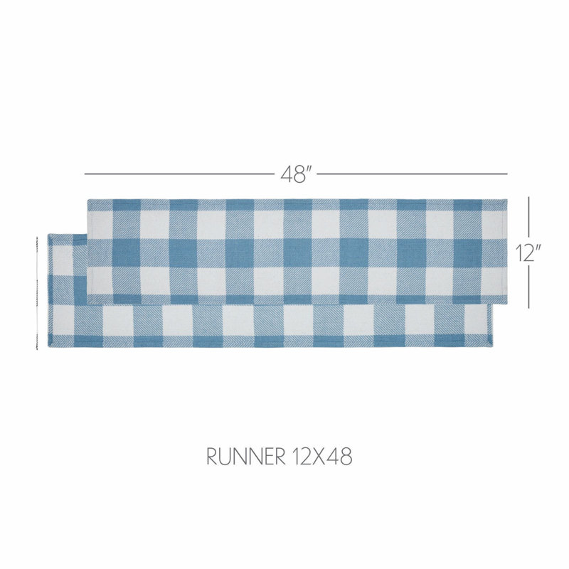 Linge de table à carreaux Annie Buffalo, Bleu / blanc, 48 po x 12 po