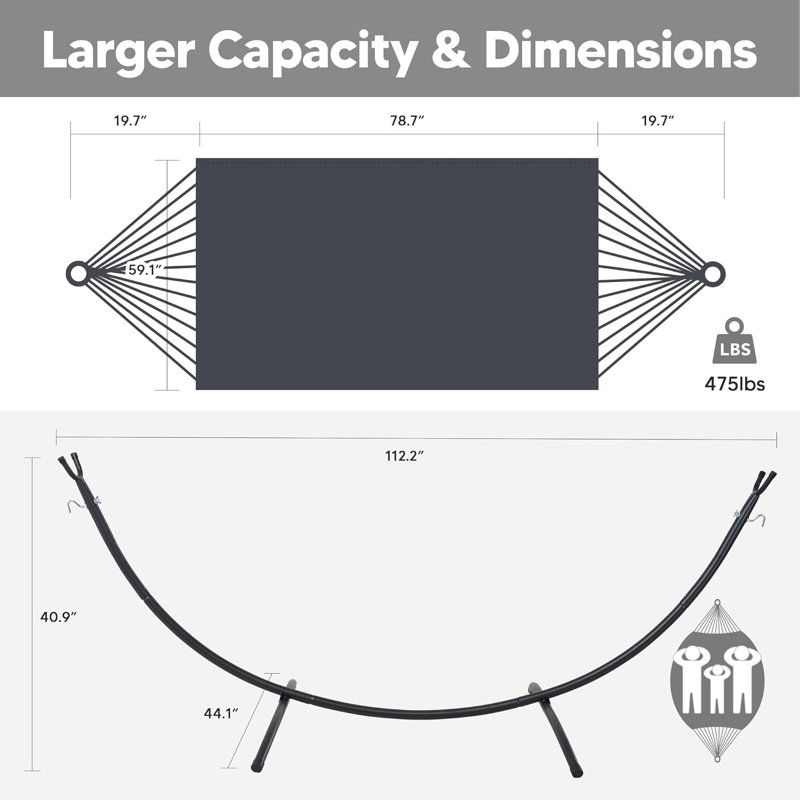 Standing Patio Hammock - Portable and Foldable with Stand Included. Ideal for Outdoor Relaxation on Patios, Decks, or in Gardens. Easy to Set Up and Take Down. Compact Design Allows for Hassle - Free Storage. Enjoy Comfortable Lounging Anywhere Outdoors