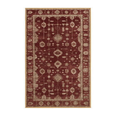 Machine Washable Overdyed Brown Area Rug