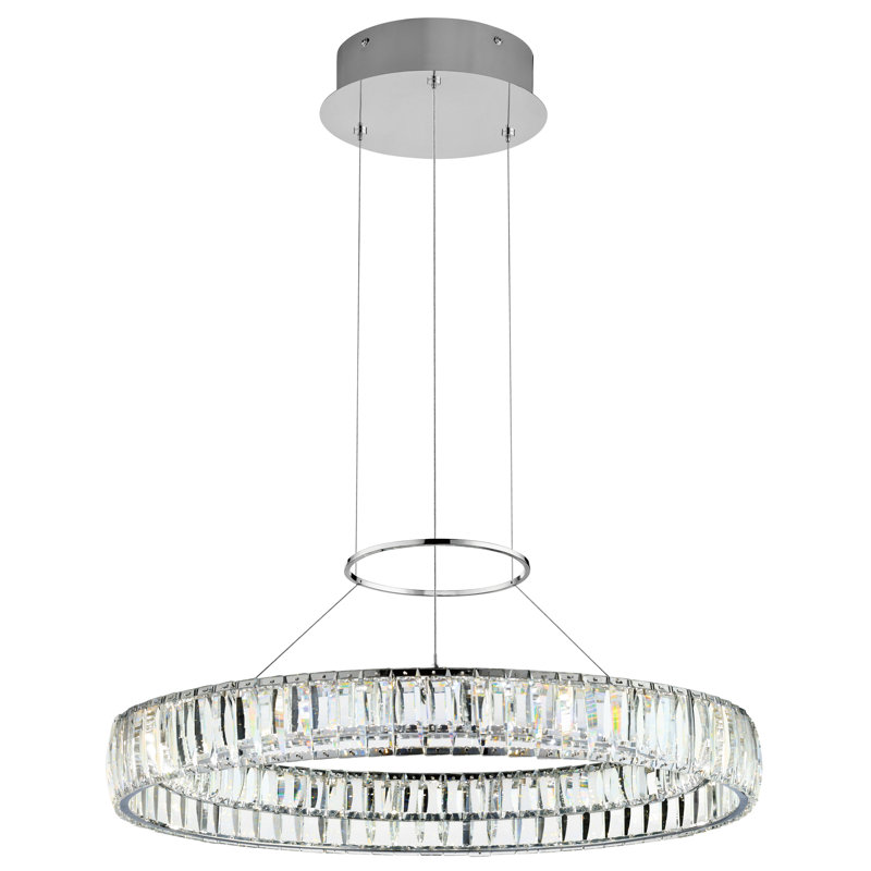 Elan Annette 26" LED Crystal Chrome Pendant Light