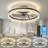 20" Black Led Ceiling Fan With Acrylic Fringe Light, Remote & App, 6 Speeds