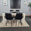 Dining Table Wooden White And Black Table Tufted Velvet Grey Or Black Chairs Set-421458908