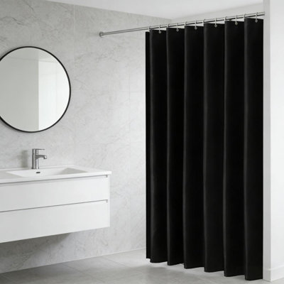 L: 79 po x H: 71 po, rideaux de douche modernes en tissu imperméable, couleur unie, pour salle de bain, grande housse de bain, 12 crochets