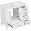Meuble-lavabo 36 po avec lavabo, portes à fermeture douce, 4 tiroirs, structure en bois massif et une boîte pour une installation facile-129187308