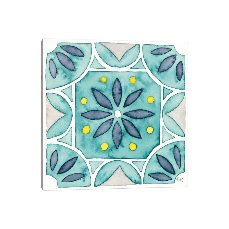 Garden Getaway Tile VIII Teal by Laura Marshall - Wrapped Canvas Print, 30.48 cm H x 30.48 cm W