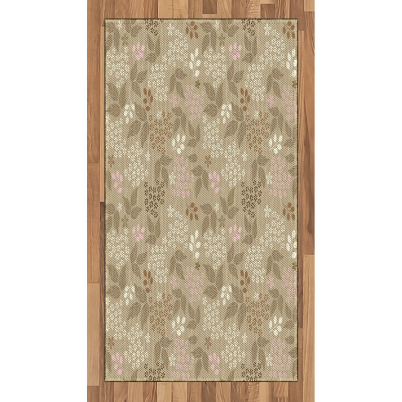 Tapis décoratif floral à haute densité en fibres de polyester, Rectangle 2 pi 7 po x 5 pi