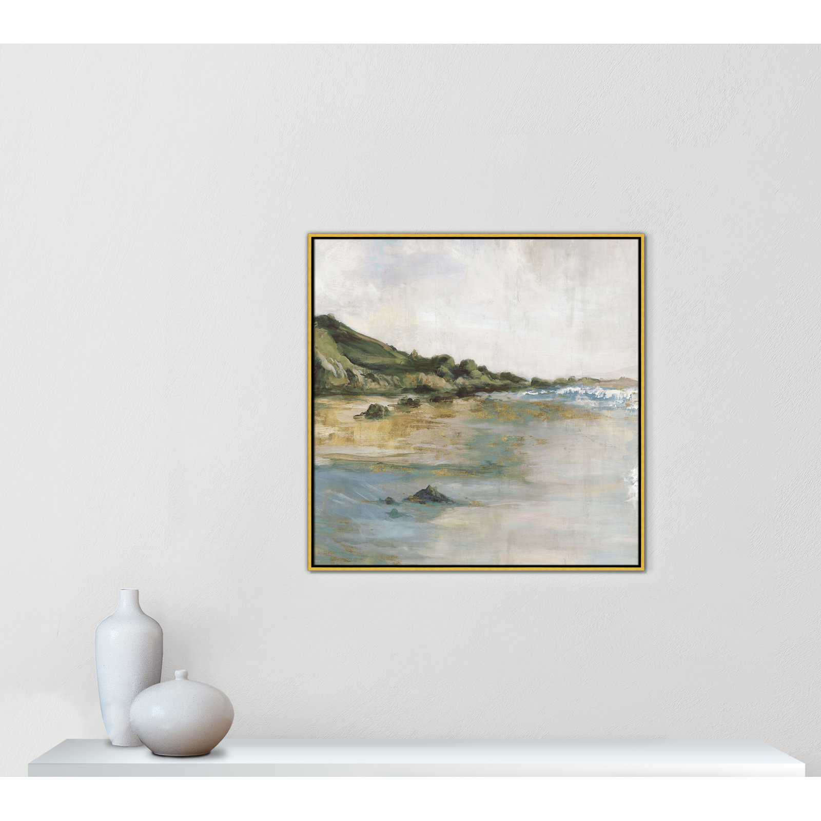 Cordoba "Tide's Edge" Print, 37.5" H x 37.5" W, Gold