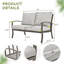 Ensemble de conversation de patio 7 pièces en aluminium avec table basse, table de bout, repose-pieds et coussins gris clair