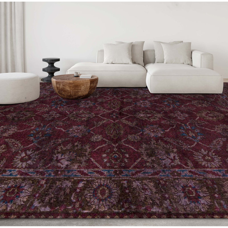 Wool Oriental Area Rug in Purple/Blue