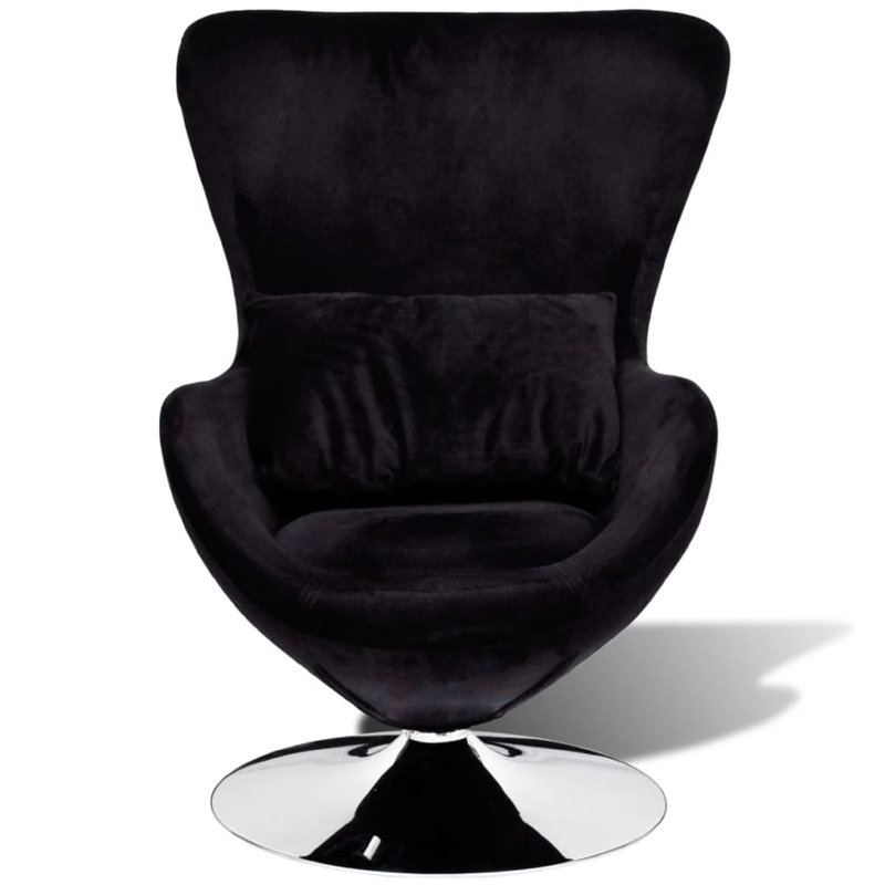 Fauteuil pivotant rétro, noir, base pivotante argentée