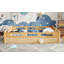 Lit plateforme grand format grand lit avec garde-corps pleine longueur, base de lit à lattes de bois, aucun sommier requis, naturel-2123418692-2123418703