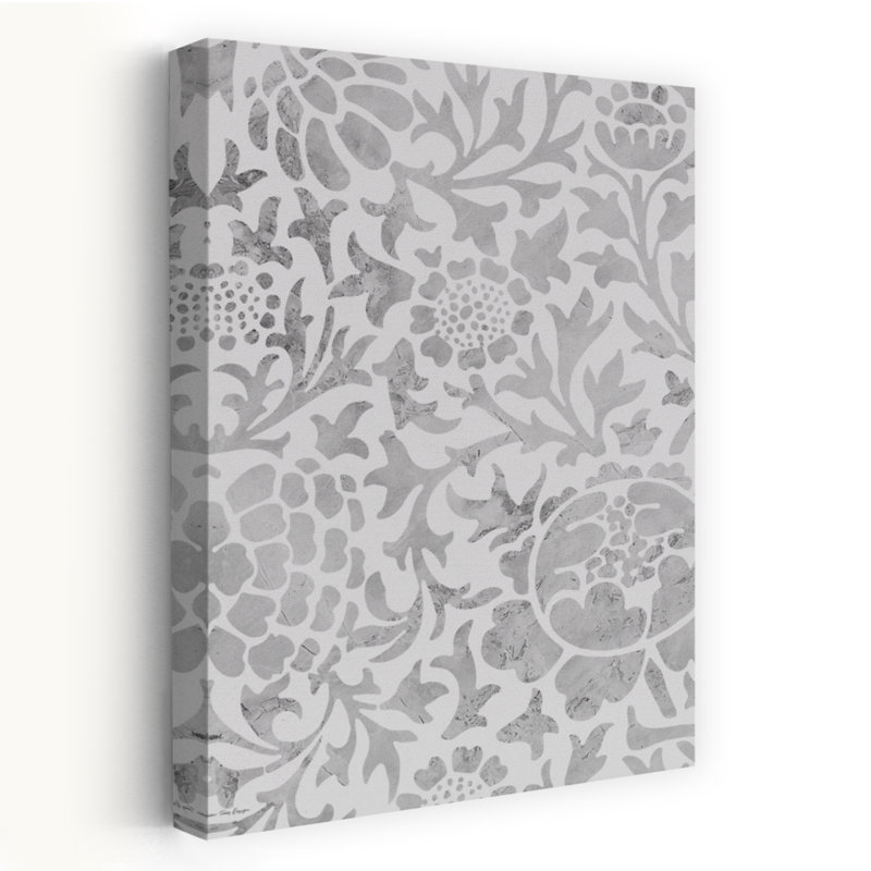 Blooming Elegance - Motif floral contemporain orné de tons bleus, H 24 po x l 16 po