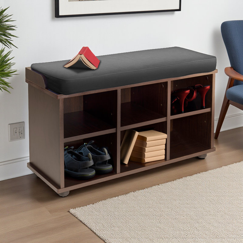 Townsend Upholstered Storage Bench in Espresso/Black Finish, 19.08'' H X 33.63'' W X 12.48''D