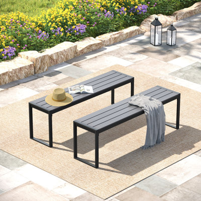 Outdoor Patio Faux Wood Bench